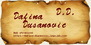 Dafina Dušanović vizit kartica
